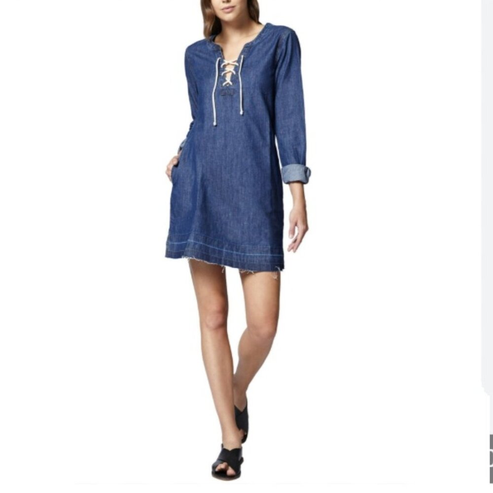 Women's Denim Dress with tie detail